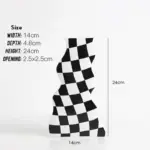 Black and White Ceramic Chequerboard Vase tag1