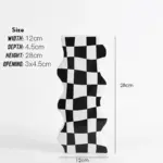 Black and White Ceramic Chequerboard Vase tag1