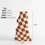 Black and White Ceramic Chequerboard Vase tag1