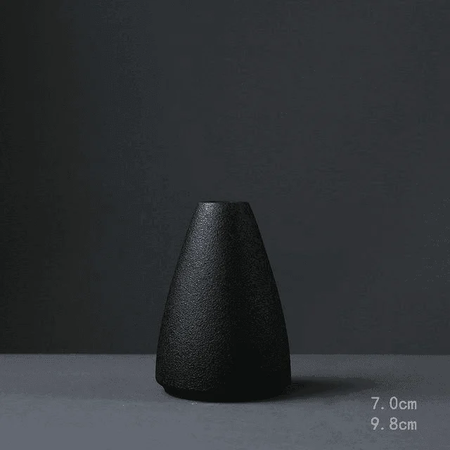 Black as Night Textured Ceramic Vases -