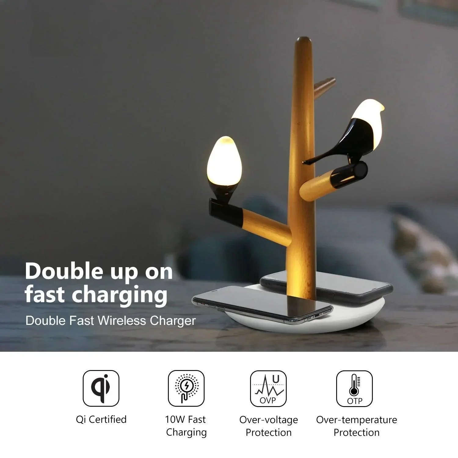Bliss Lamp with Dual Wireless Phone Charger -  - #tag1#