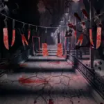 Blood knife halloween decoration tag1