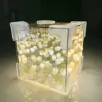 BlossomBox BeleuchteteGeschenkboxmitSeidenblumen