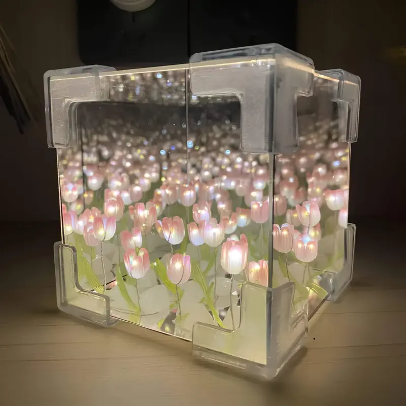 BlossomBox BeleuchteteGeschenkboxmitSeidenblumen