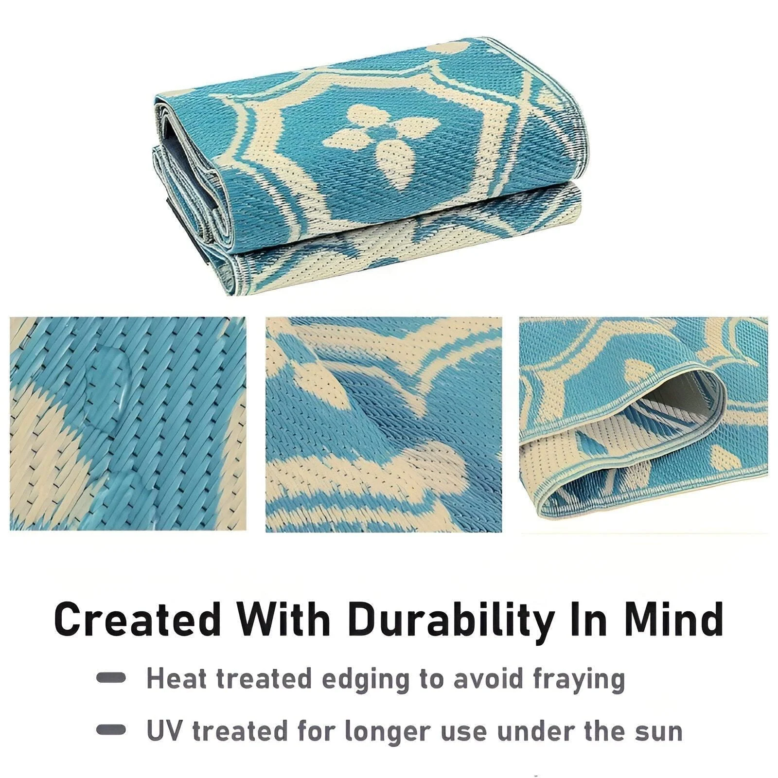 BlueBliss Outdoor Rug - Geometric Polypropylene Rug -  - #tag1#