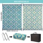 BlueBliss Outdoor Rug Geometric Polypropylene Rug tag1