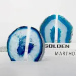 Blue Agate Bookend 2 Piece Set