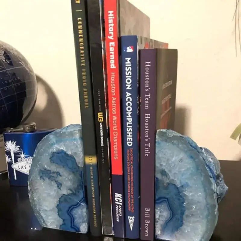 Blue Agate Bookend 2 Piece Set
