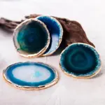 Blue Agate Coaster 2 Piece Set