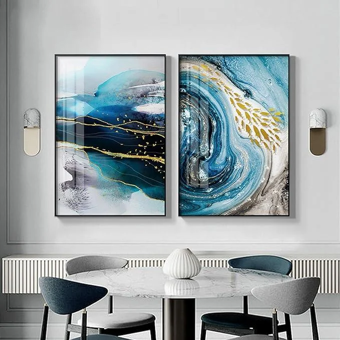 Blue Agate Water Canvas -