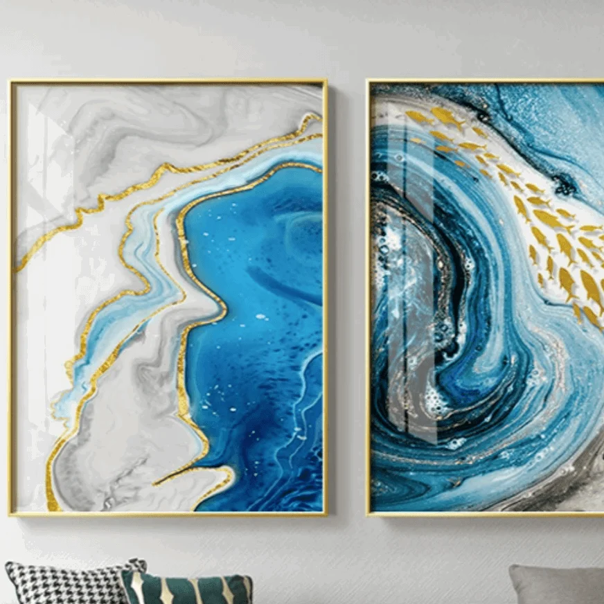 Blue Agate Water Canvas -