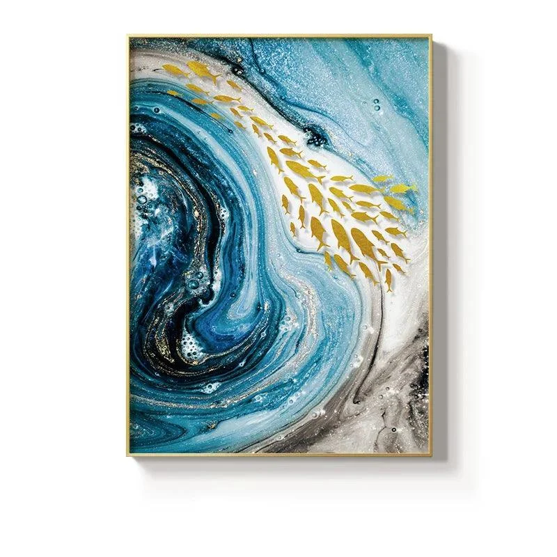 Blue Agate Water Canvas -