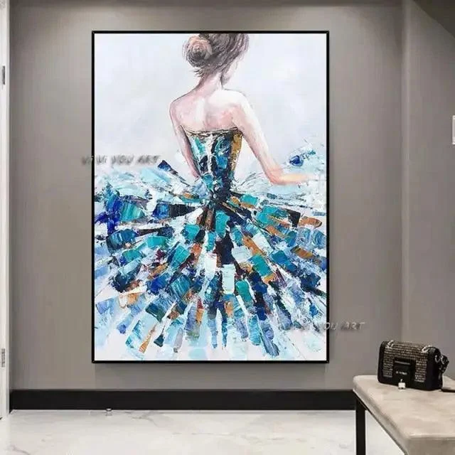 Blue Dress Handmade Painting -  - #tag1#