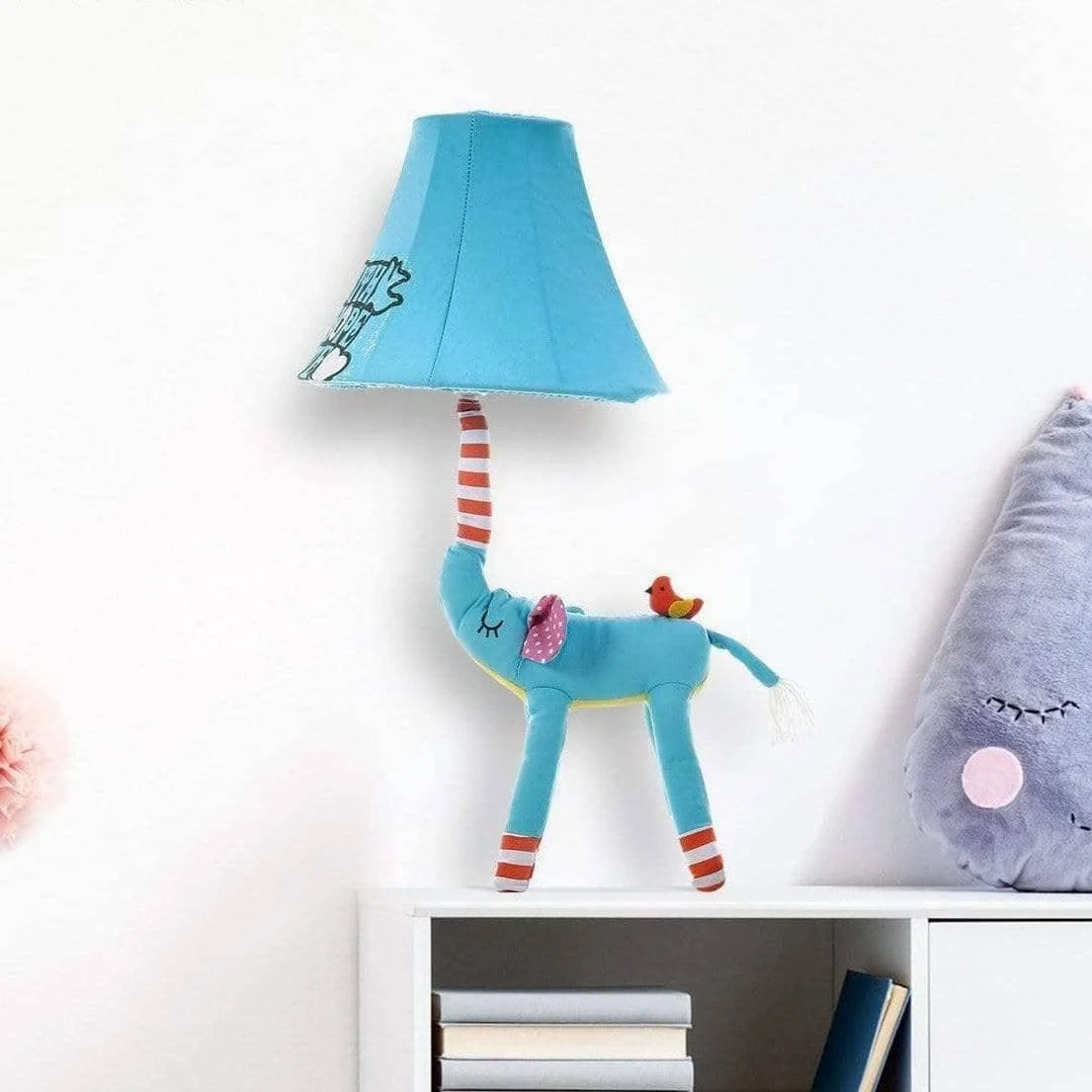 Blue Elephant Night Lamp - Fun Touch for Your Kid's Room Decor -
