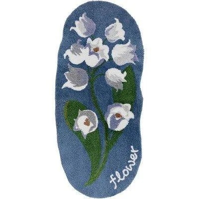 Blue Floral Long Room Rug -  - #tag1#