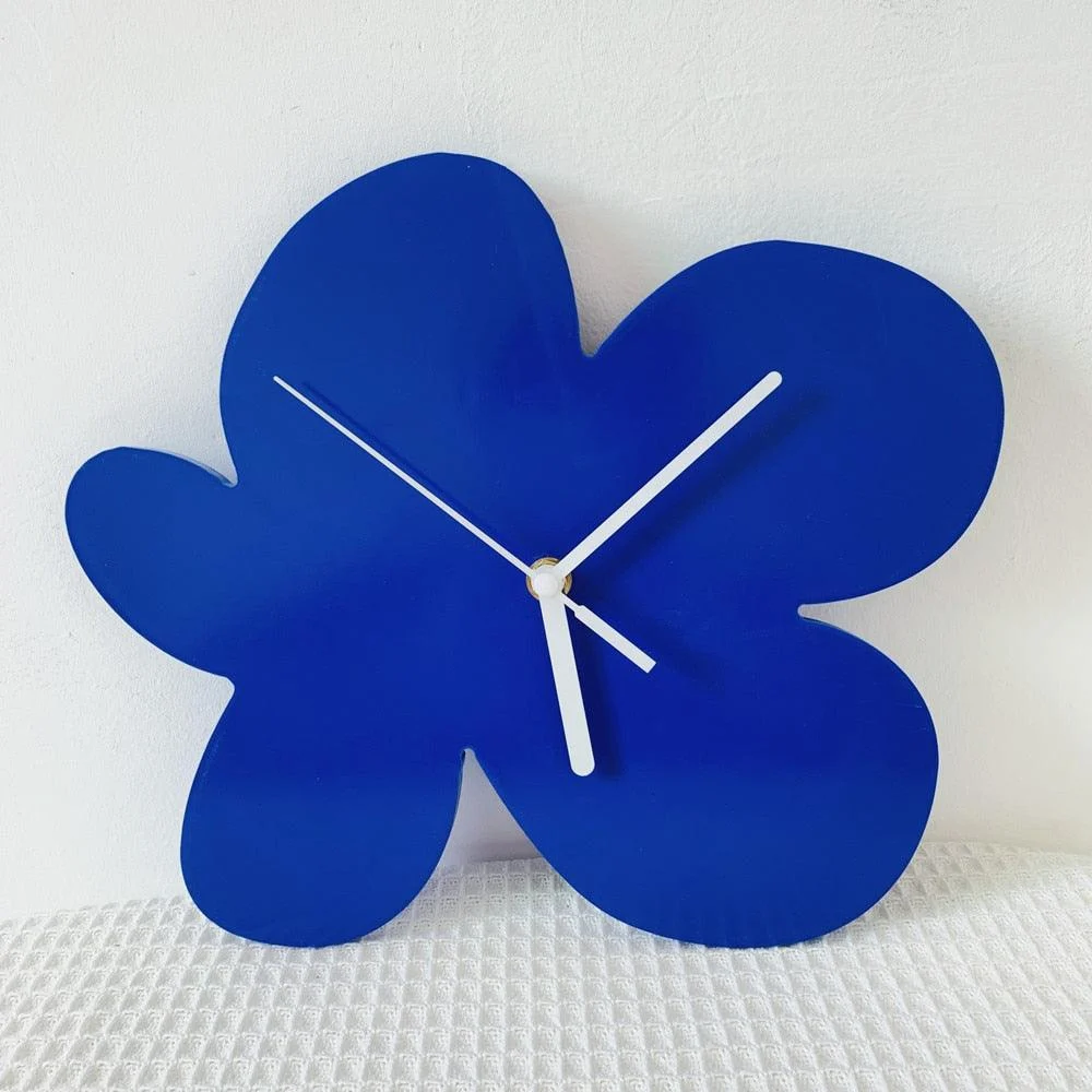 Blue Flower Wall Clock -