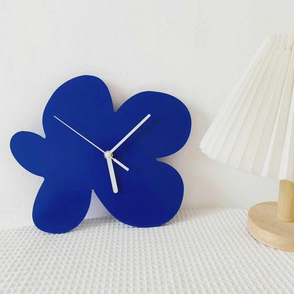 Blue Flower Wall Clock -