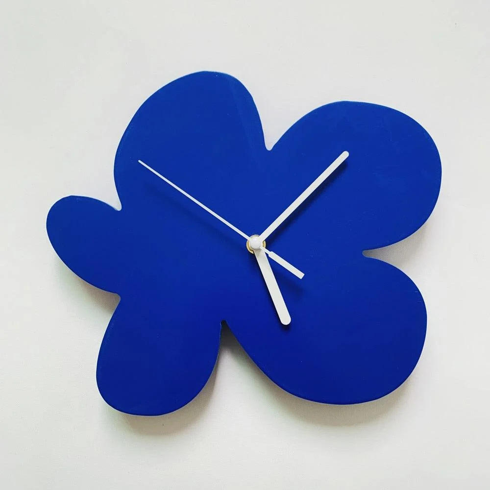 Blue Flower Wall Clock -