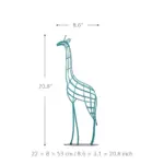 Blue_Giraffe_Wired_Metal_Statue_-_-4140299 Blue Giraffe Wired Metal Statue