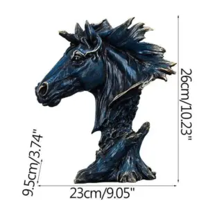 Blue Horse Vintage Modern Artware Retro Resin Sculptures and Statues