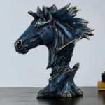 Blue Horse Vintage Modern Artware Retro Resin Sculptures and Statues