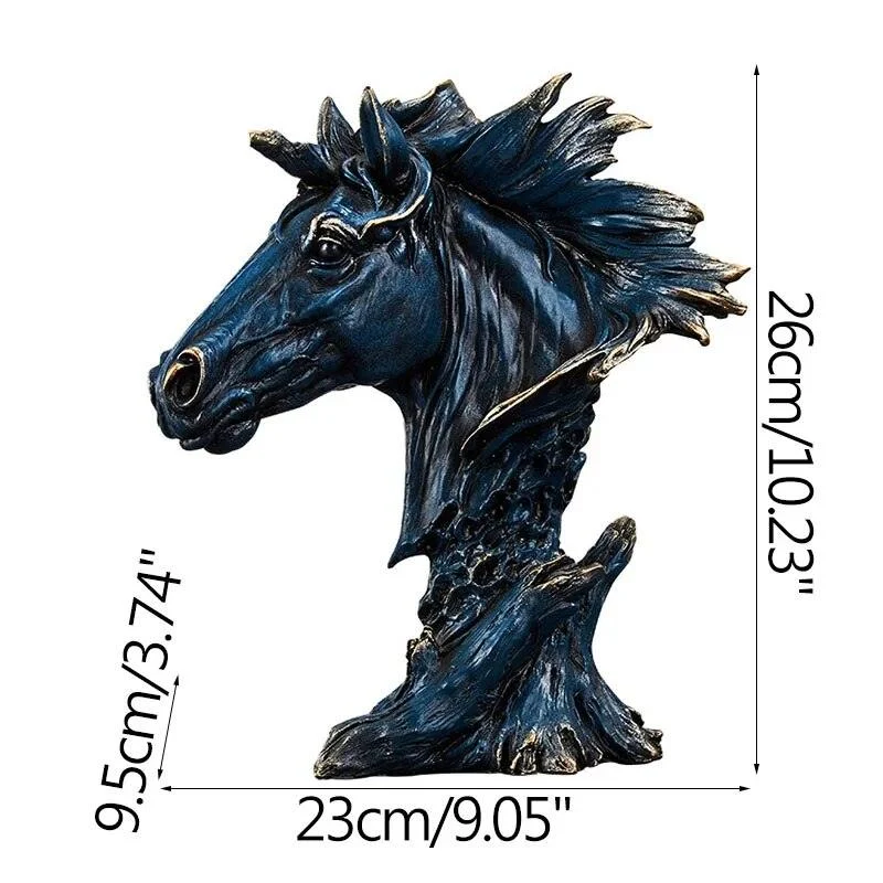Blue Horse Vintage Modern Artware Retro Resin Sculptures and Statues -