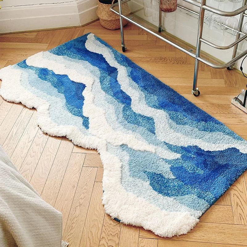 Blue Ocean Wave Room Rug -  - #tag1#