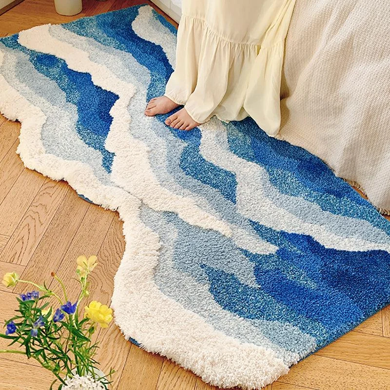 Blue Ocean Wave Room Rug -  - #tag1#