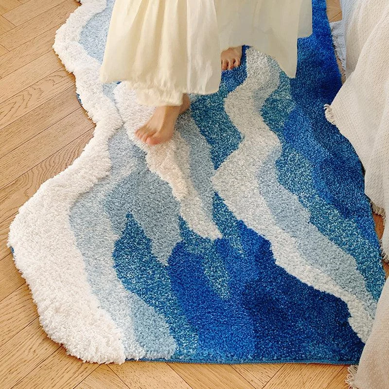 Blue Ocean Wave Room Rug -  - #tag1#