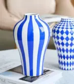 Blue_and_White_Striped_Ceramic_Vase_Nautical-Inspired_Home_Decor_-_-_tag1_-4153293 Blue and White Striped Ceramic Vase Nautical Inspired Home Decor tag1