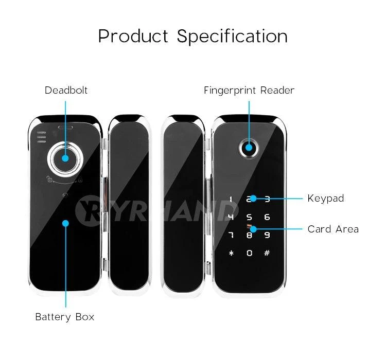 Bluetooth Fingerprint Glass Door Lock -  - #tag1#