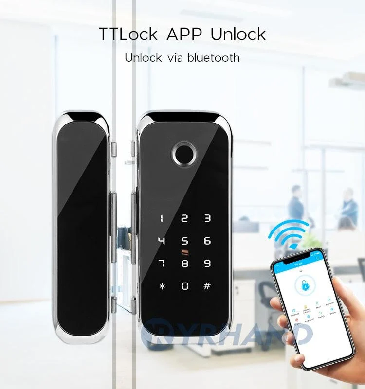 Bluetooth Fingerprint Glass Door Lock -  - #tag1#