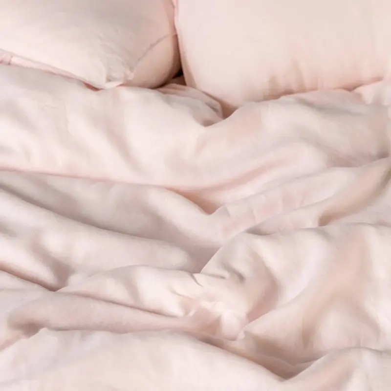 Blush European Linen Duvet Cover Set tag1