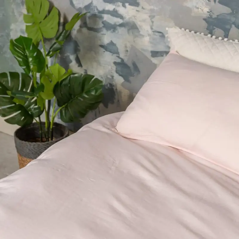 Blush European Linen Duvet Cover Set tag1