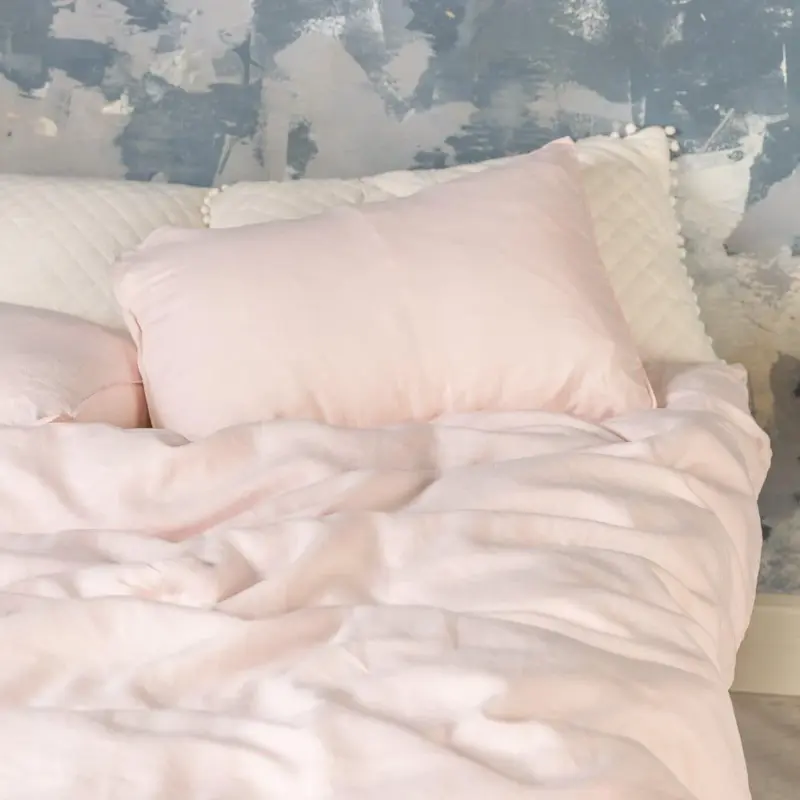 Blush European Linen Duvet Cover Set tag1