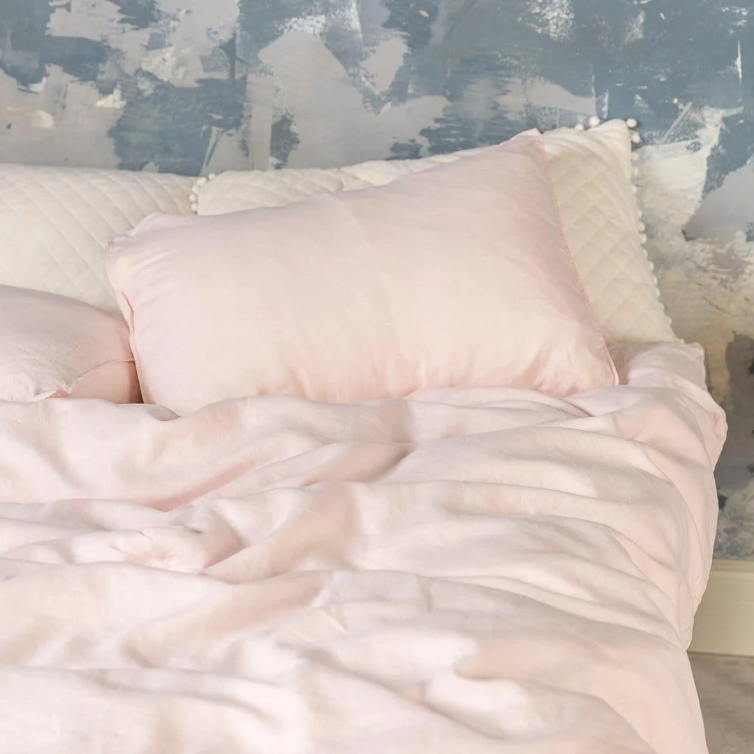 Blush European Linen Duvet Cover Set -  - #tag1#