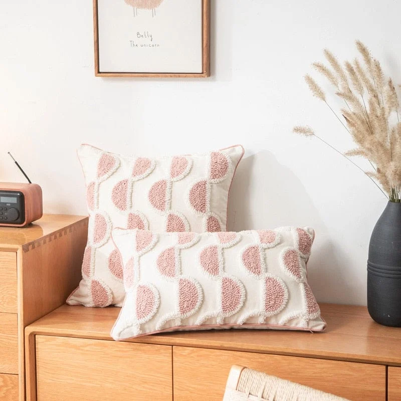 Blush Tuft Pillow Cover -  - #tag1#