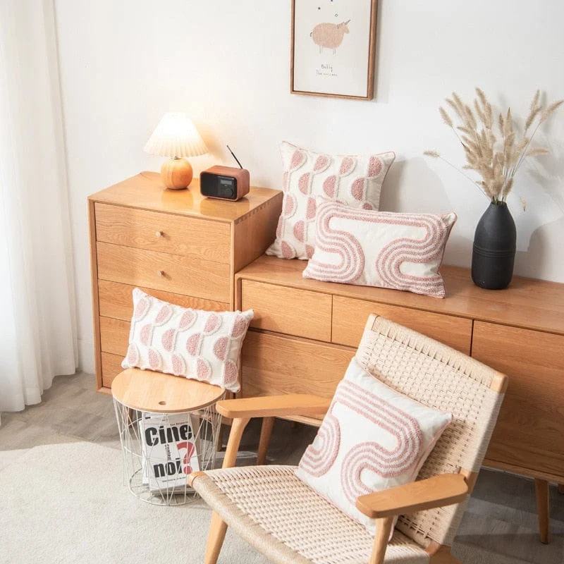 Blush Tuft Pillow Cover -  - #tag1#