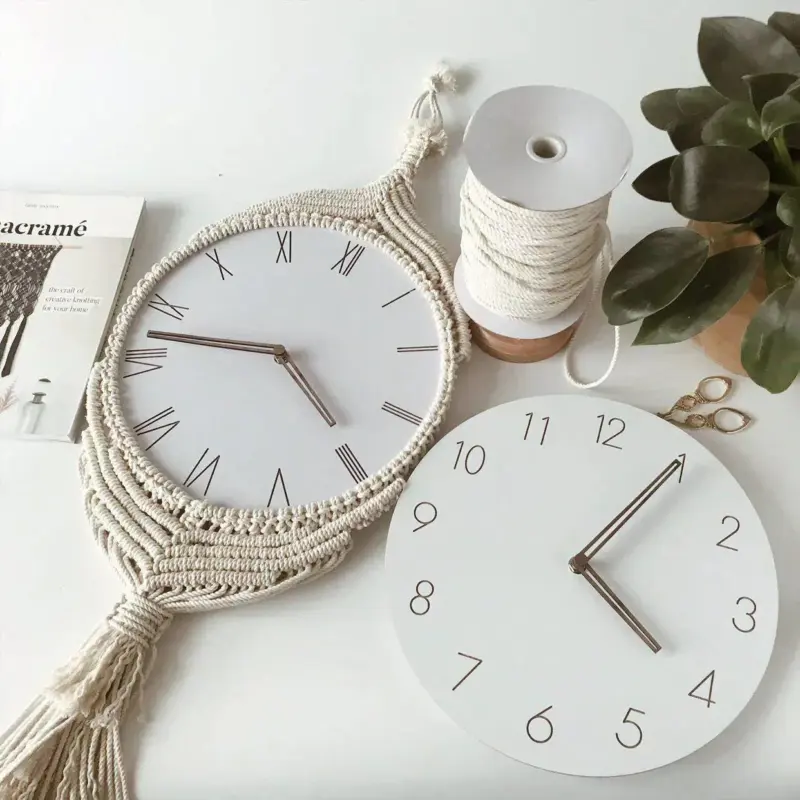 Boheme Stylish Makramee Wall Clock tag1