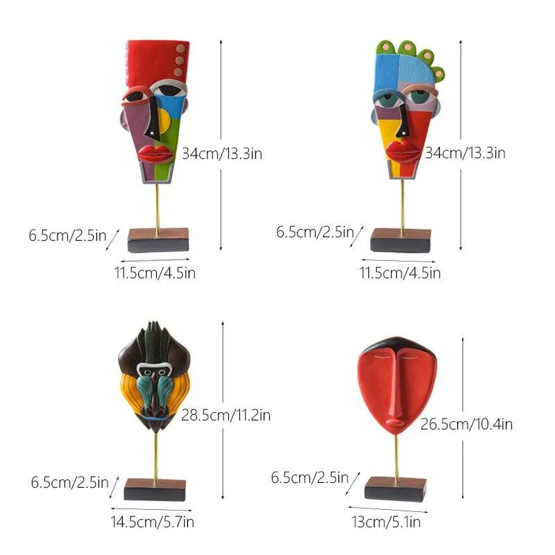 Bohemian Abstract Face Figurines -  - #tag1#