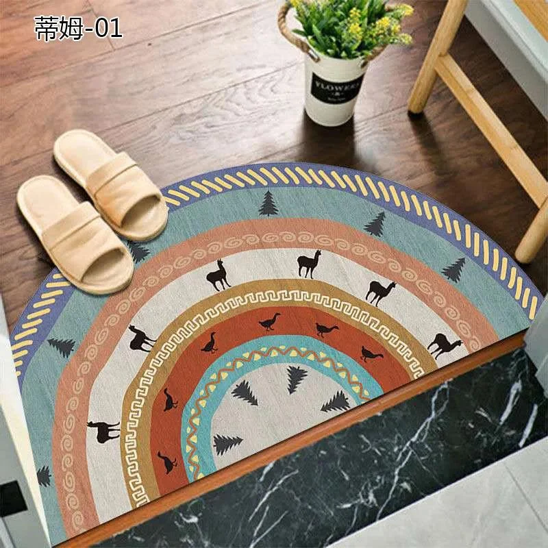 Bohemian Anti Slip Semi-circular Doormat -