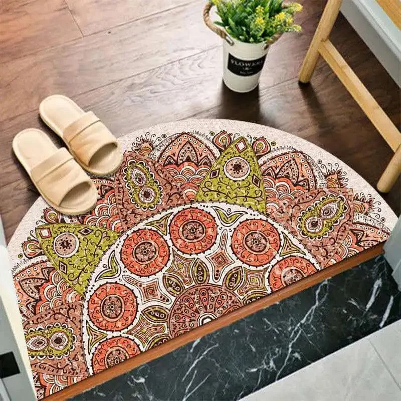 Bohemian Anti Slip Semi-circular Doormat -