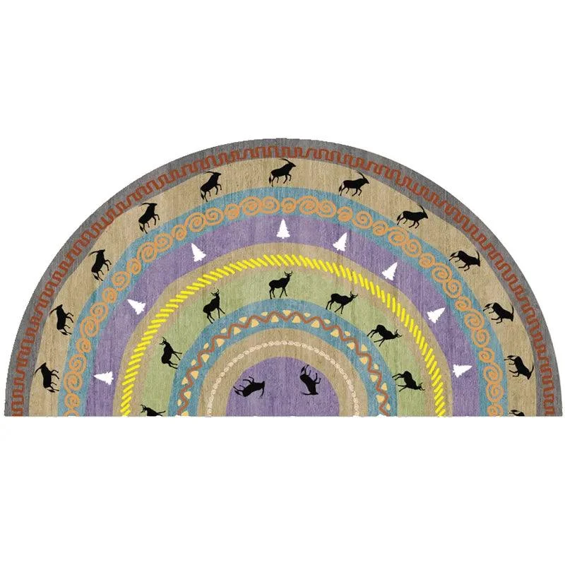 Bohemian Anti Slip Semi-circular Doormat -