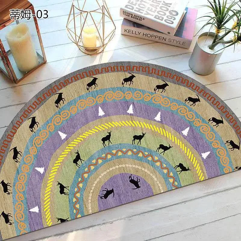 Bohemian Anti Slip Semi-circular Doormat -