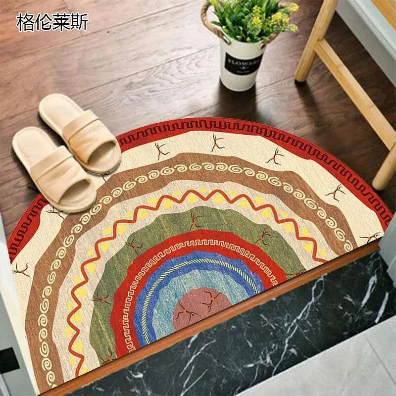 Bohemian Anti Slip Semi-circular Doormat -