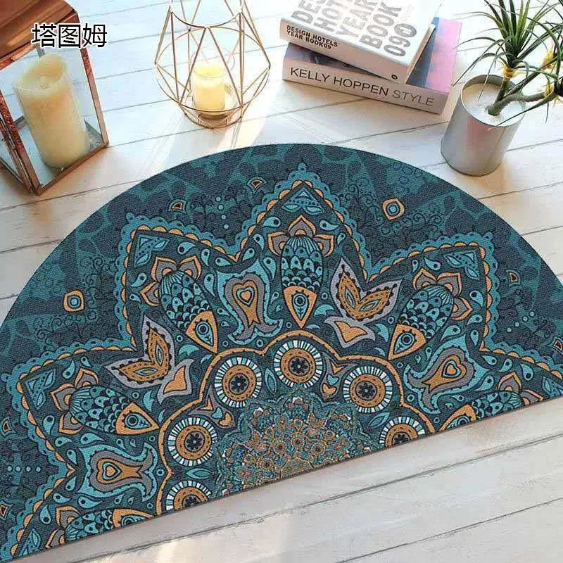 Bohemian Anti Slip Semi-circular Doormat -