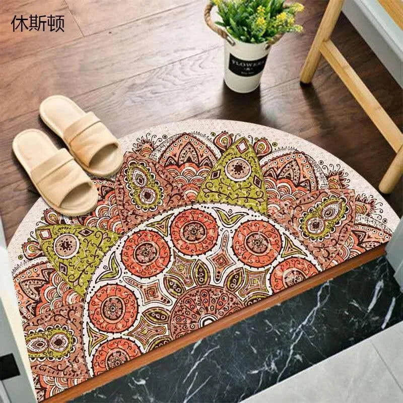 Bohemian Anti Slip Semi-circular Doormat -