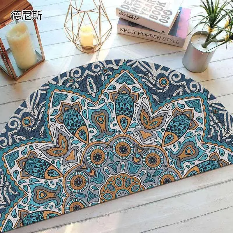 Bohemian Anti Slip Semi-circular Doormat -