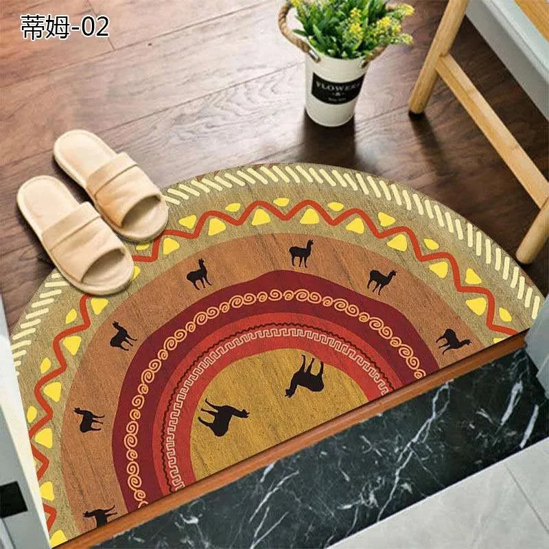 Bohemian Anti Slip Semi-circular Doormat -