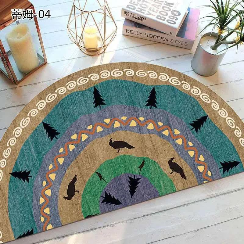 Bohemian Anti Slip Semi-circular Doormat -